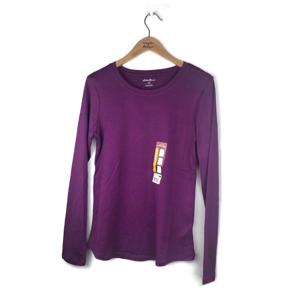 EDDIE BAUER Long Sleeve Round Hem T-Shirt Tee Top - Picture 2 of 6